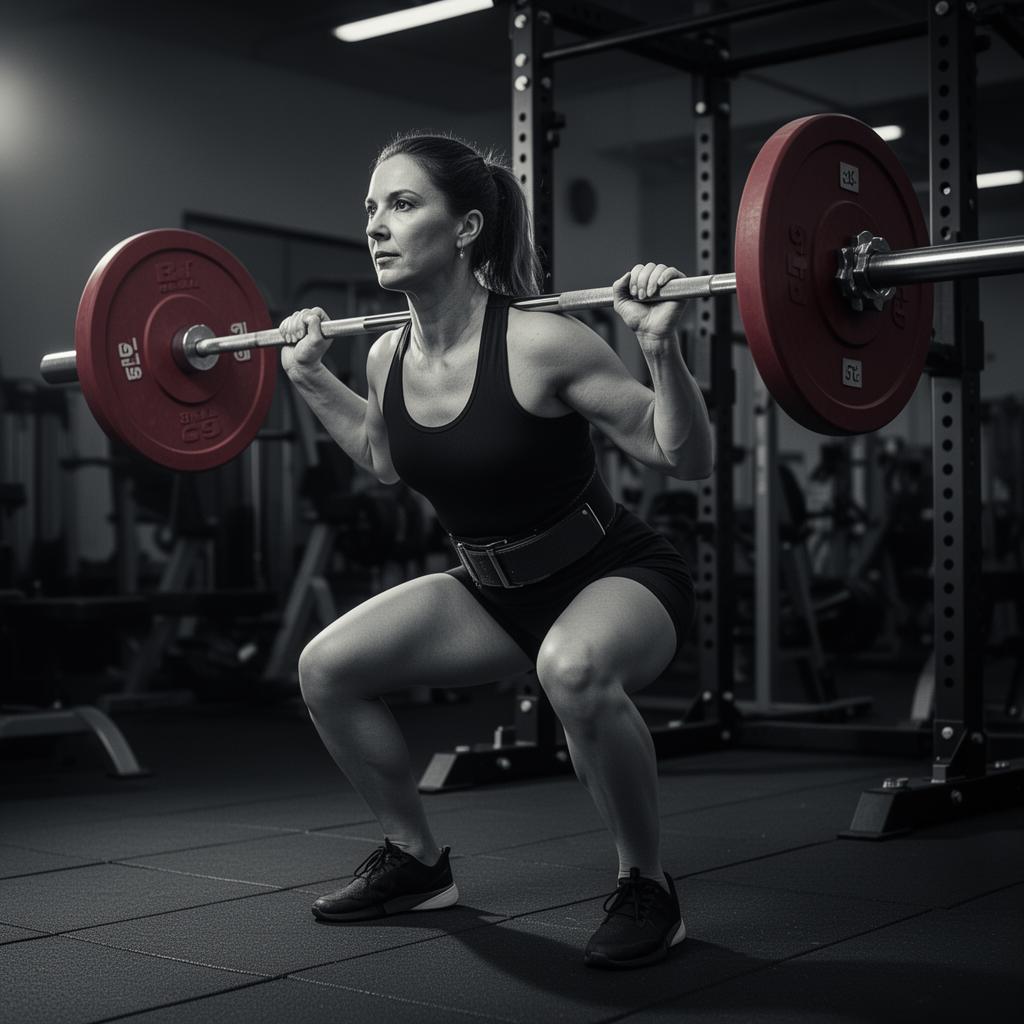 Strong woman performing a barbell deadlift in a private gym